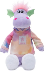 Игрушка мягконабивная Дракон Лола Символ года 2024, Kult of Toys, сиреневый, в толстовке, 25 см
