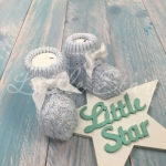 Фотография товара Пинетки вязаные Little Star Мадина Голубой меланж 10 см