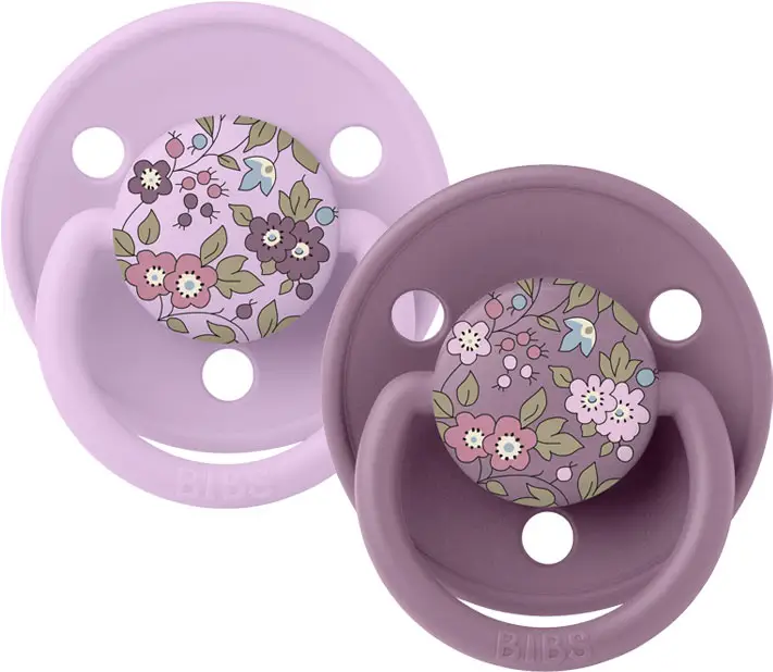 Набор пустышек силиконовых Bibs Liberty De Lux, Chamomile Lawn Mauve, 2 шт