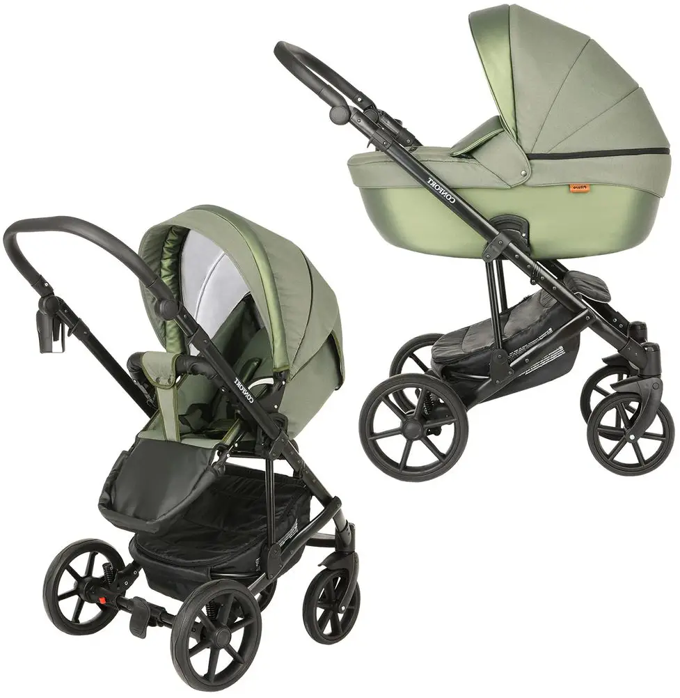 Коляска Pituso Confort (2 в 1) Олива, кожа олива металлик plus