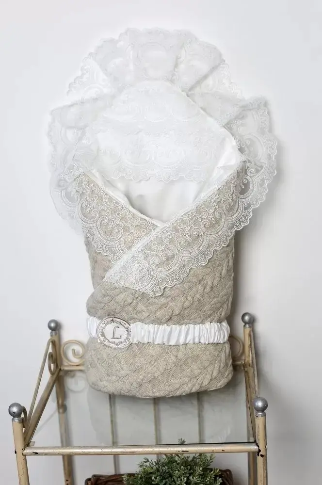 Одеяло-конверт Lappetti трикотажный кремовый