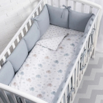 Фотография товара Perina Комплект постельного белья для детей "Fancy" Слоники голубые