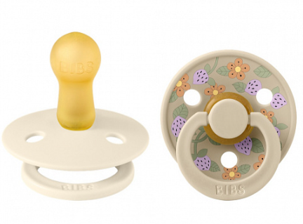 Фотография товара Набор пустышек латексных BIBS Liberty Colour, 2 шт. - Strawberries - Ivory Mix, 6+ мес.