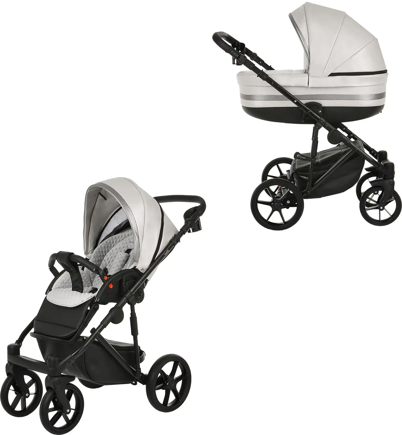 Коляска Pituso Luna Luxury 2 в 1 Кожа Silver Grey