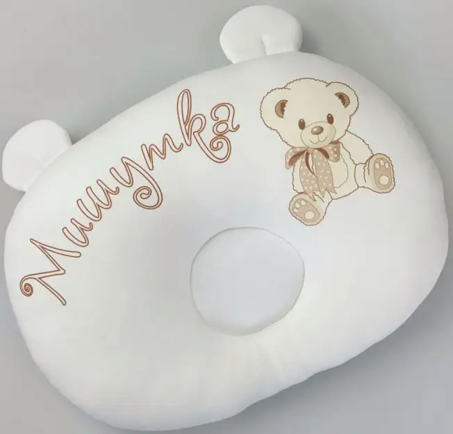 Моя первая подушка Little Star (ортопедическая) Мишка бант хлопок, комфорель