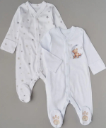 Фотография товара Комбинезон Little Star на кнопках 2 шт "Мишка на луне", белый, р.62