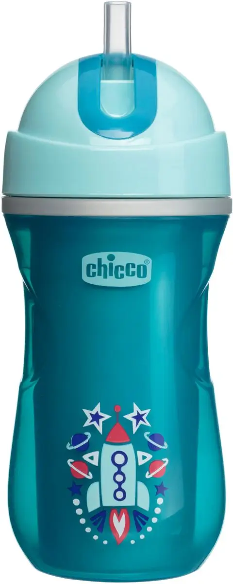Поильник с трубочкой Chicco Sport Cup 266 мл голубой