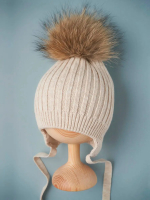 Фотография товара Шапочка вязаная Little Star "Лапша"  слоновая кость 38-40 см