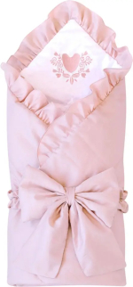 Фотография товара Одеяло на выписку KiDi Бристоль с бантом на резинке летнее, розовый 90х90 см