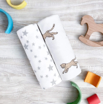 Сет из 2 пелёнок Mjolk Гепарды/Звёзды 120х85 см