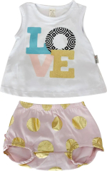 Комплект для девочки Baby boom Мамино золотце пудра 80