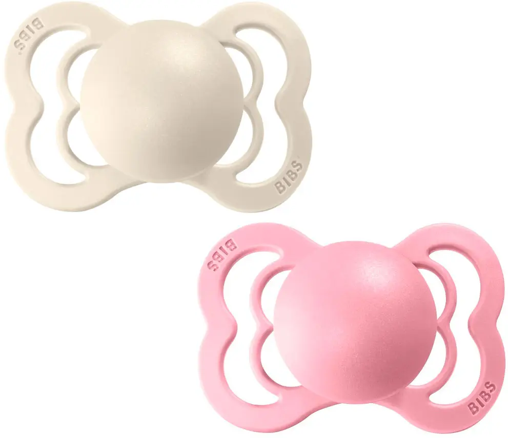 Набор пустышек Bibs Supreme Latex Ivory, Baby Pink 0-6 месяцев