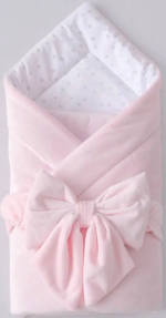 Фотография товара Одеяло на выписку "Конфетти" KiDi kids, 90х90 см, с бантом на резинке, демисезонное, розовый