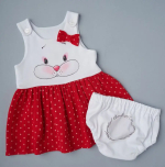 Фотография товара Платье и трусики Little Star Зайка белый, красный (68)