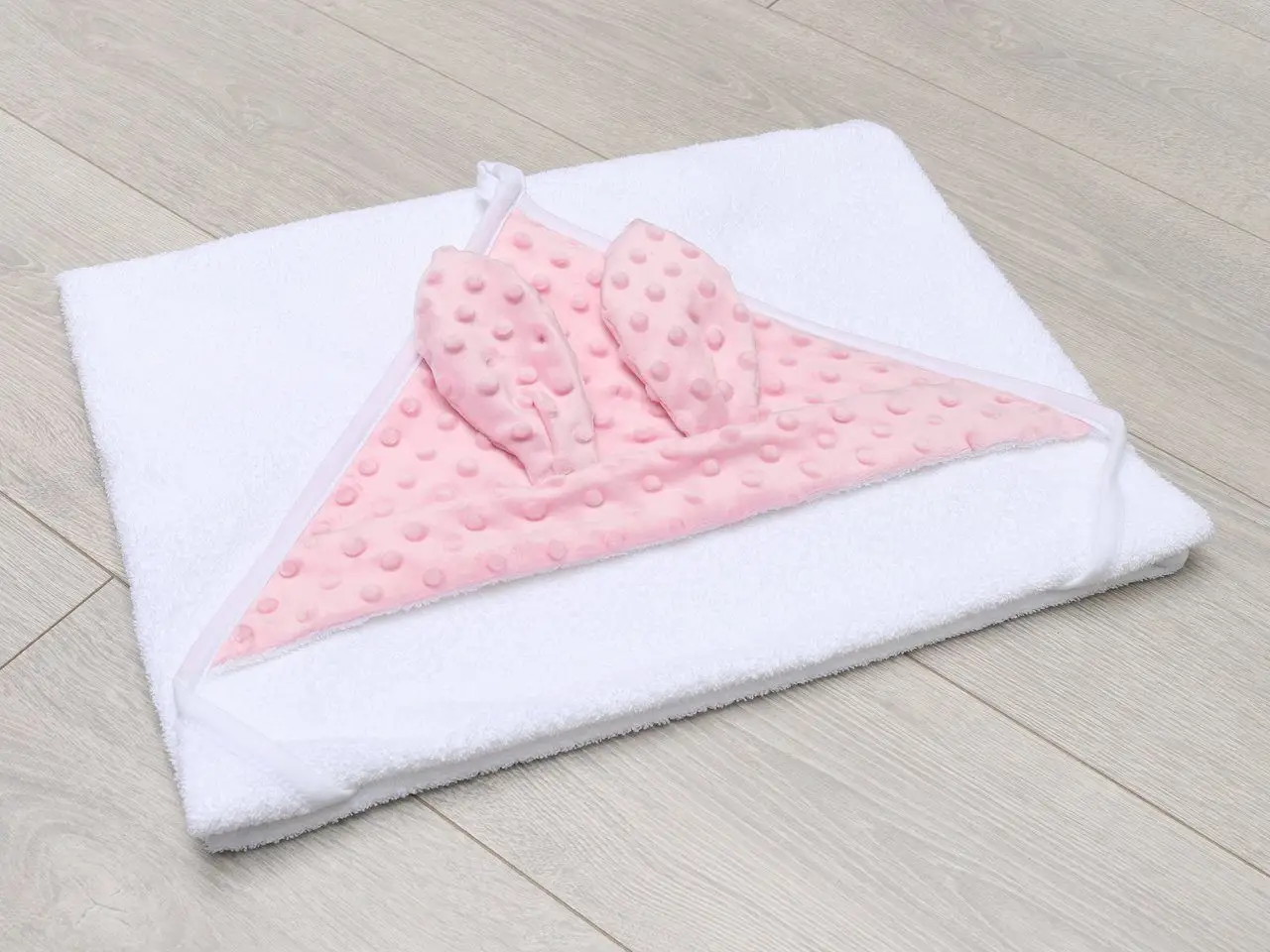 Полотенце детское с уголком AmaroBaby Honey Bunny розовый