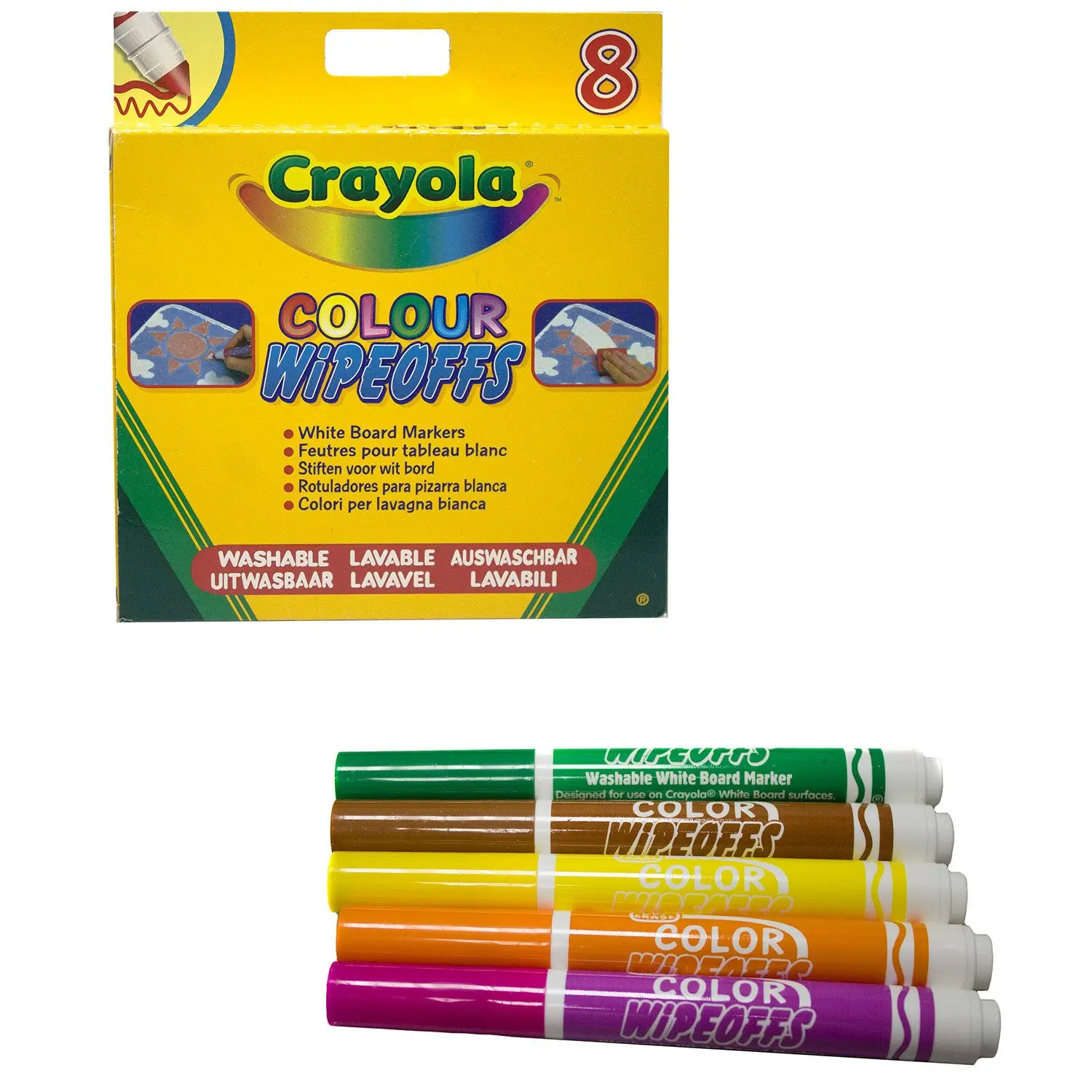 Фломастеры Crayola 8 цветов радуги для белой доски