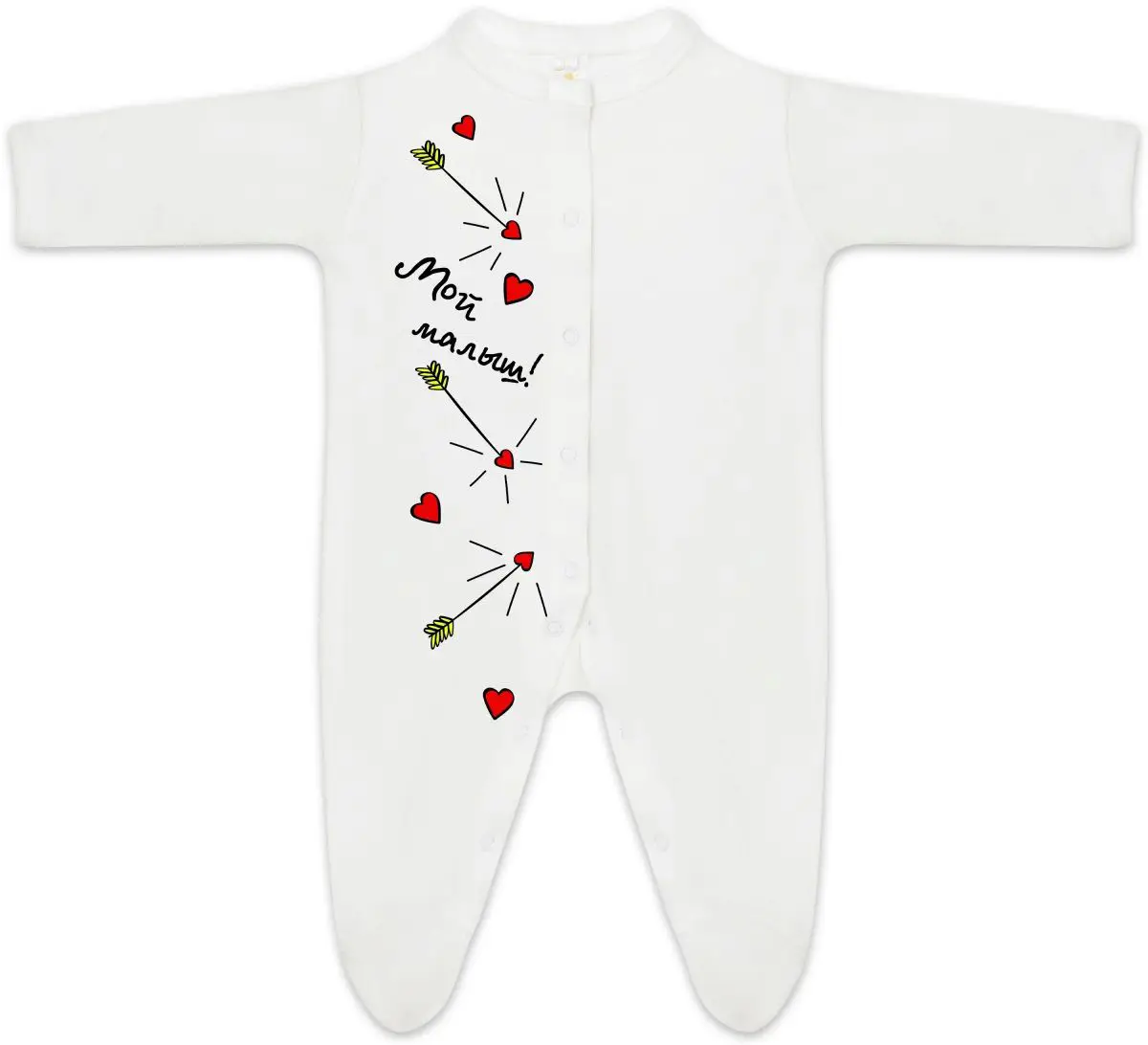 Комбинезон на кнопках Luxury Baby Мой малыш белый 68