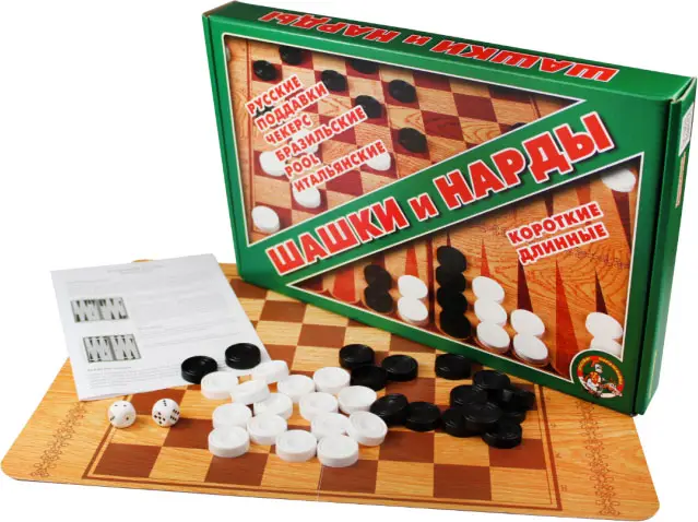 Настольная игра Десятое Королевство Шашки и нарды, 2 в 1, 01069