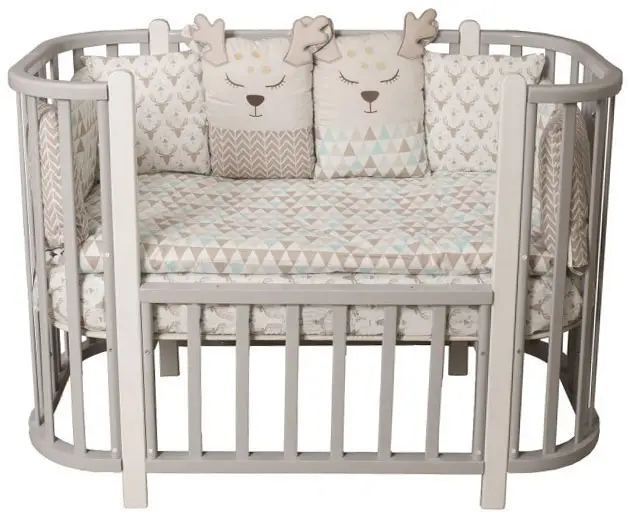 Кроватка детская Incanto Nuvola Lux цвет серый стойки белые