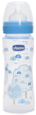 Бутылочка с силиконовой соской Chicco Well-Being Boy 330 мл от 4m+