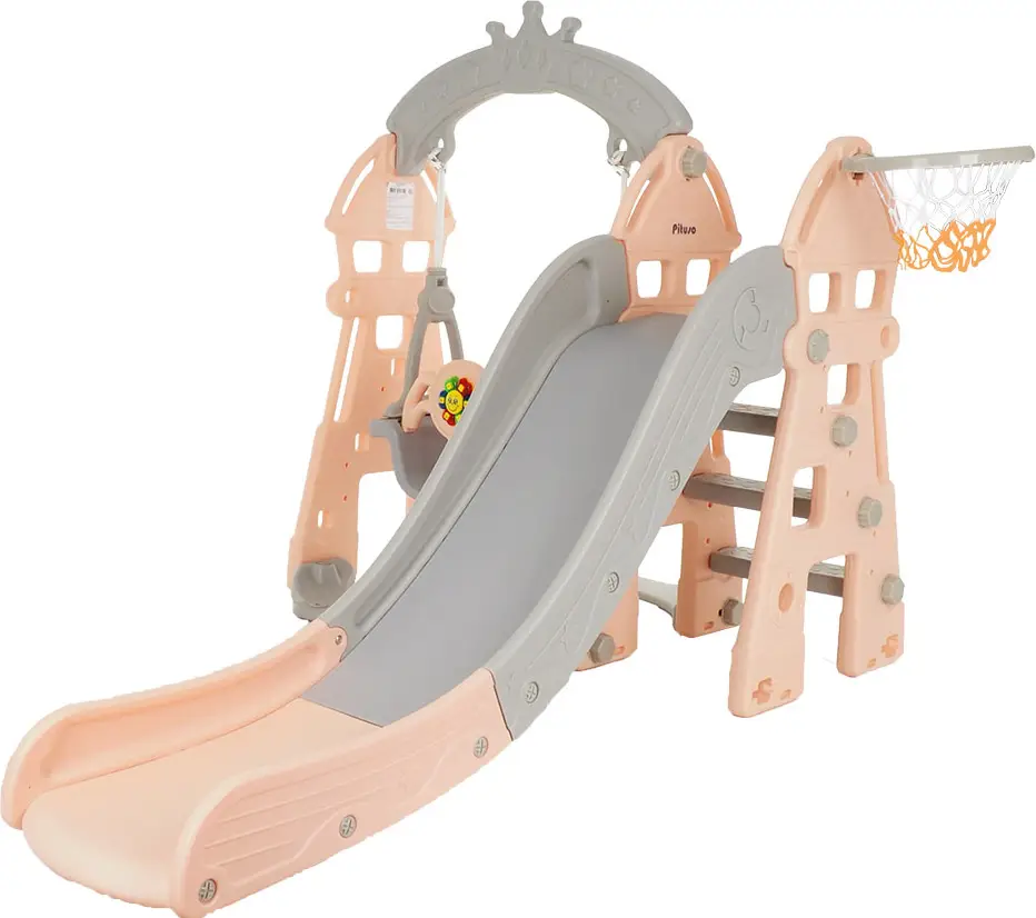 Горка Комплекс Замок, бежевая, серая, 185х146х122 см, Pituso