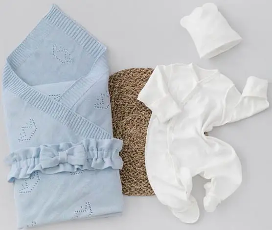 Комплект на выписку 4 предмета KiDi kids Бристоль, лето, голубой р. 16, рост 50-56 см