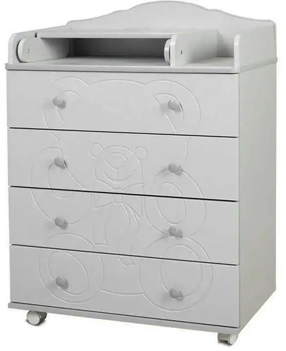 Комод Loona Hugge 800/4 с откидной пеленальной доской, серый