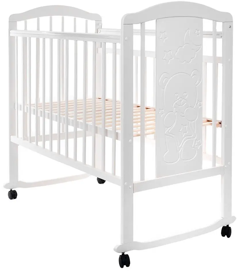 Кровать детская Pituso Noli Мишутка колесо-качалка, белый