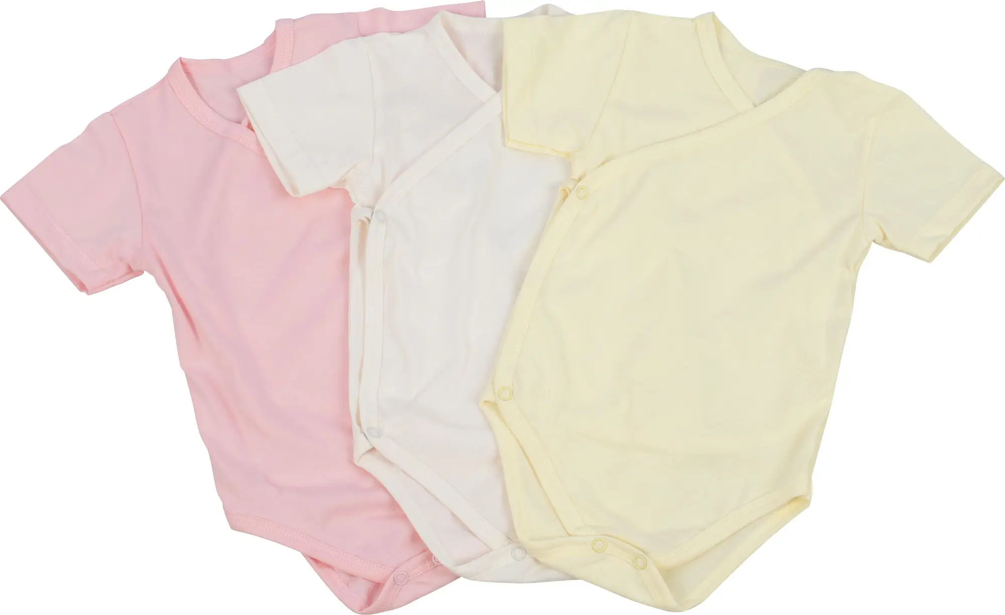 Комплект боди кимоно Фабрика Бамбук, р. 74, 3 шт., розовый, желтый, молочный, арт. MU054034K/031MU