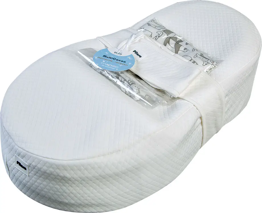 Кокон-матрасик Pituso, капитоний 69x41x18 см, молочный/белый