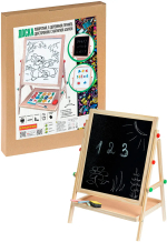 Доска с деревянным каркасом Bondibon двусторонняя с магнитной азбукой, 37х65х32 см