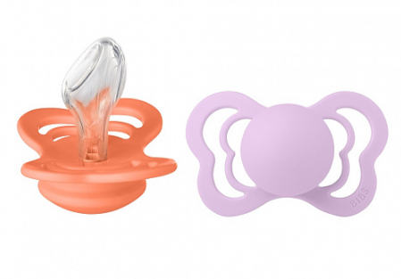 Фотография товара Набор пустышек латексных BIBS Couture, 2 шт. - Papaya/Violet Sky, 6+ мес.