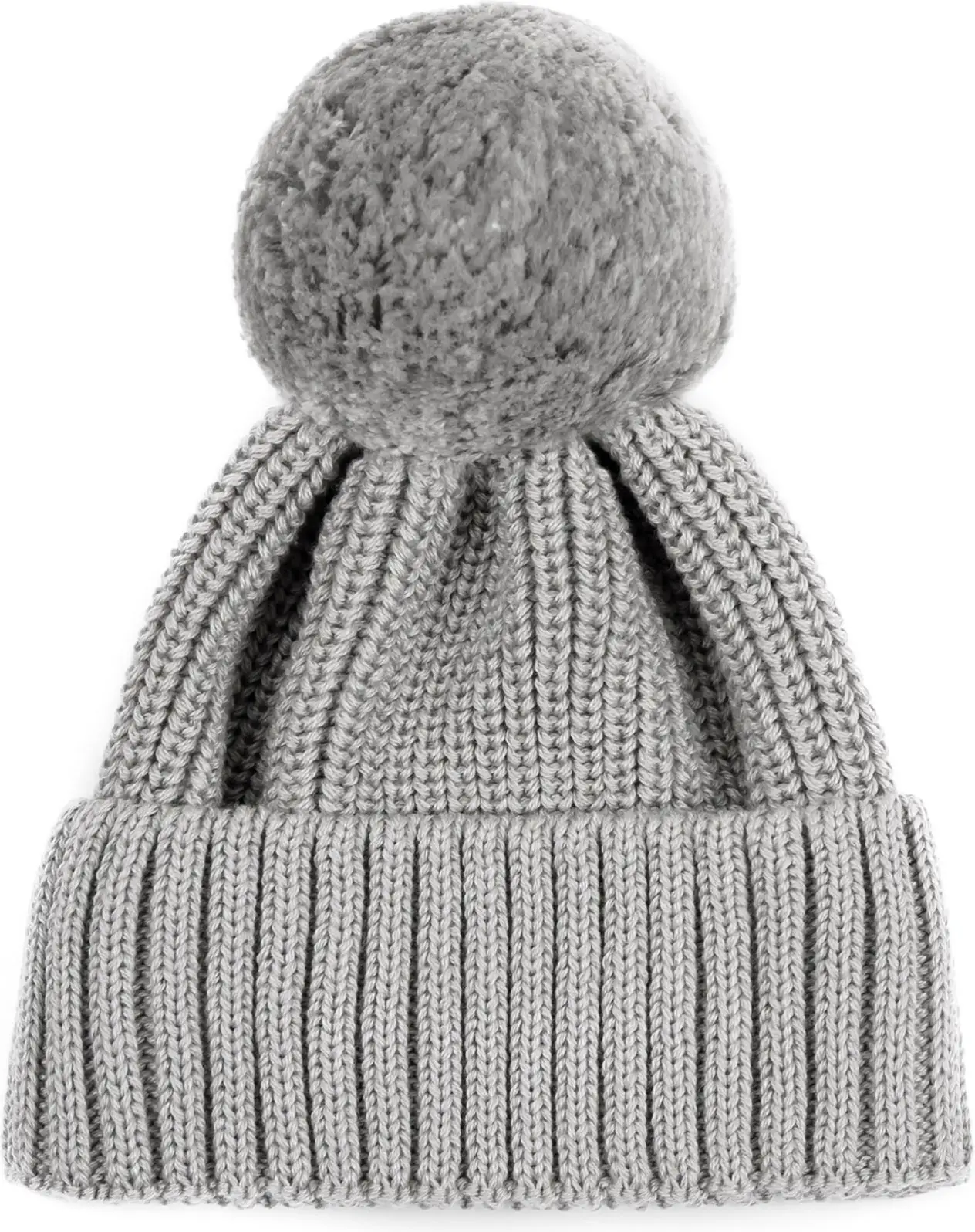 Шапка детская вязаная с помпоном Amarobaby Pure Love Muffin, 40-42, демисезонная, серая