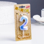 Свеча Страна Карнавалия в торт на шпажке Звездопад цифра 2, 5,5 см