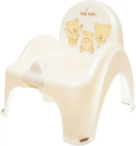 Фотография товара Горшок туалетный Тега Teddy в форме стульчика со звуковым эффектом, белый жемчуг