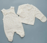 Фотография товара Ползунки на бретелях + кофточка Little Star Кремовая корона, хлопок с начесом 62