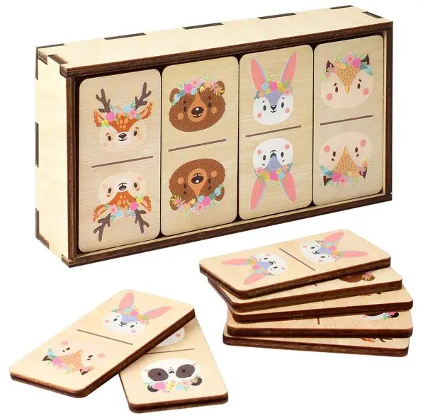 Настольная игра Домино ПК Лидер дикие животные. Артикул 17164