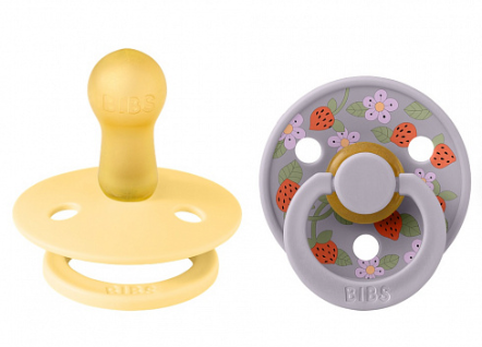 Фотография товара Набор пустышек латексных BIBS Liberty Colour, 2 шт. - Strawberries - Pale Butter Mix, 6+