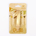 Фотография товара Свеча в торт Страна Карнавалия Грань, цифра 1, золотой металлик, 7,8 см