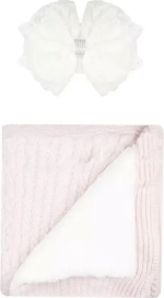 Фотография товара Плед утеплённый с уголоком, бант, р. 90x100 см, цвет пудра