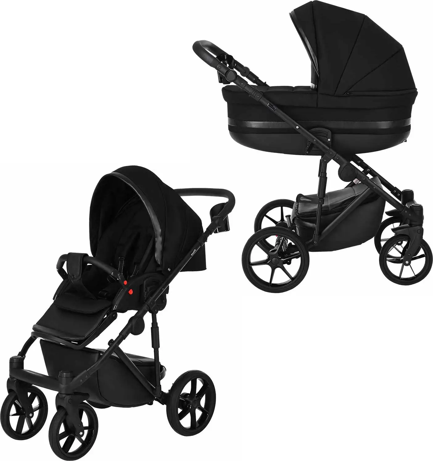 Коляска 2 в 1 Pituso Luna короб, прогулка, Black