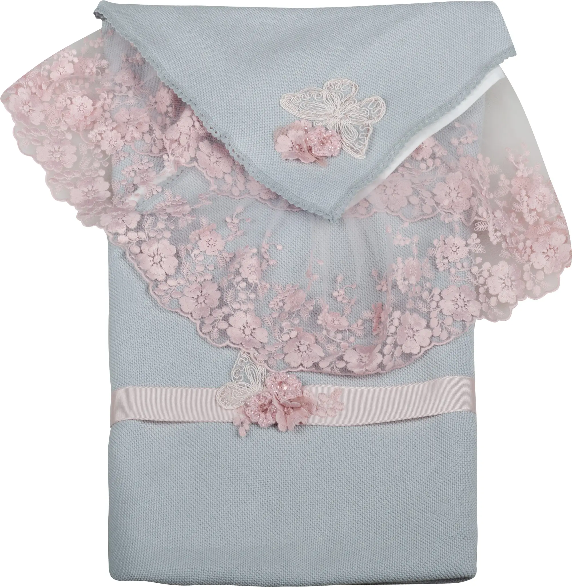 Комплект SaraBara Бардо конверт, уголок, шапочка, серый