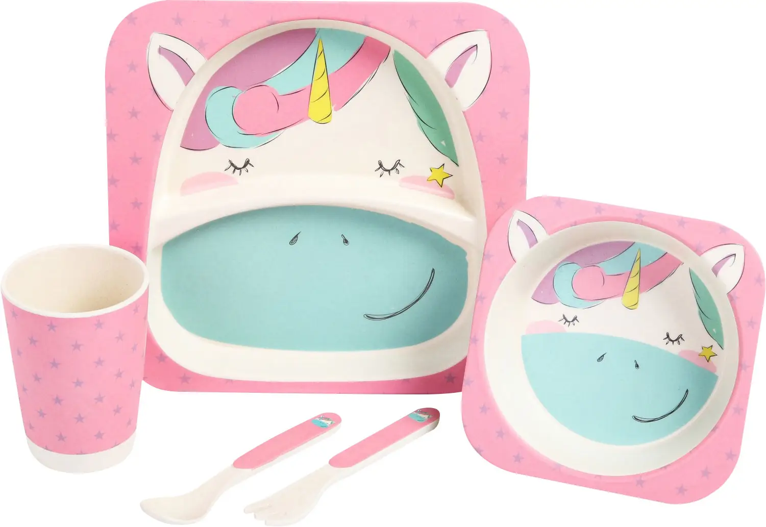 Набор бамбуковой посуды Крошка Я Единорожка 5 предметов