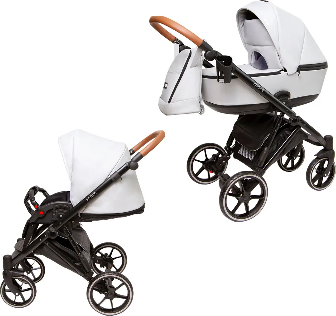 Коляска детская Peppy Space 2 в 1 Серая экокожа