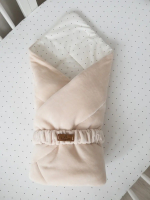 Плед велюровый с поясом Lappetti пудровый