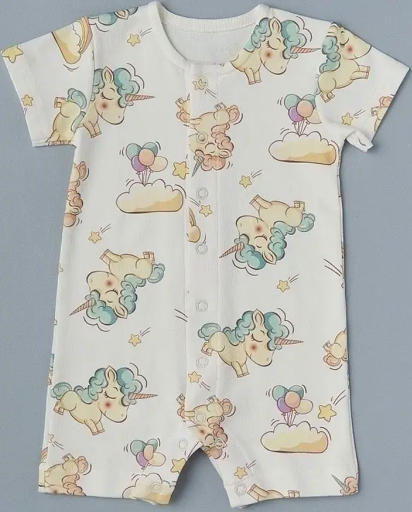 Песочник Little Star Мятные единороги интерлок, крем, (74)