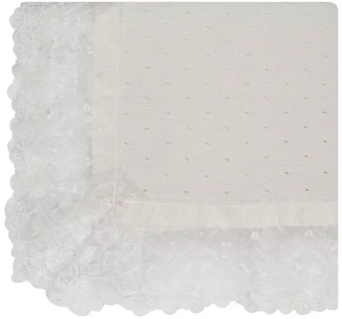 Плед Нежность с кружевом Наследник Выжанова, цвет экрю, 100х90 см