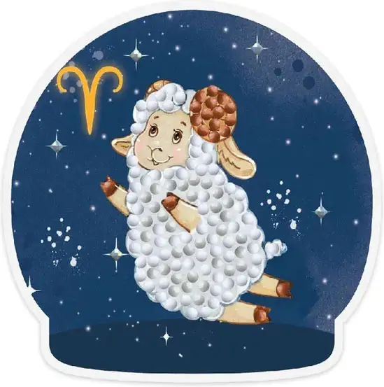Кристальная мозаика Фрея, магнит Знаки зодиака. Овен, 9x9 см