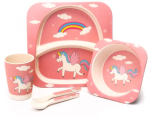Фотография товара Набор бамбуковой посуды Крошка Я Единорог 5 предметов