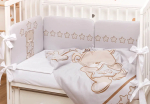 Комплект BoomBaby в кроватку Карапузик, 6 предметов, сатин, серый